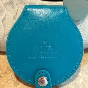 Rowallan Turquoise Leather Compact Mirror